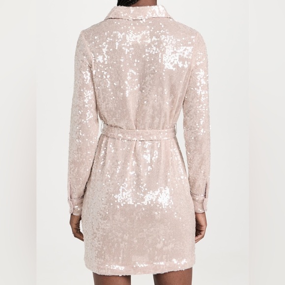 Le Superbe Inner Glow Nude Shine Shirt Dress Perfect Seqin Dress, MSRP $600 NWT - Picture 9 of 9